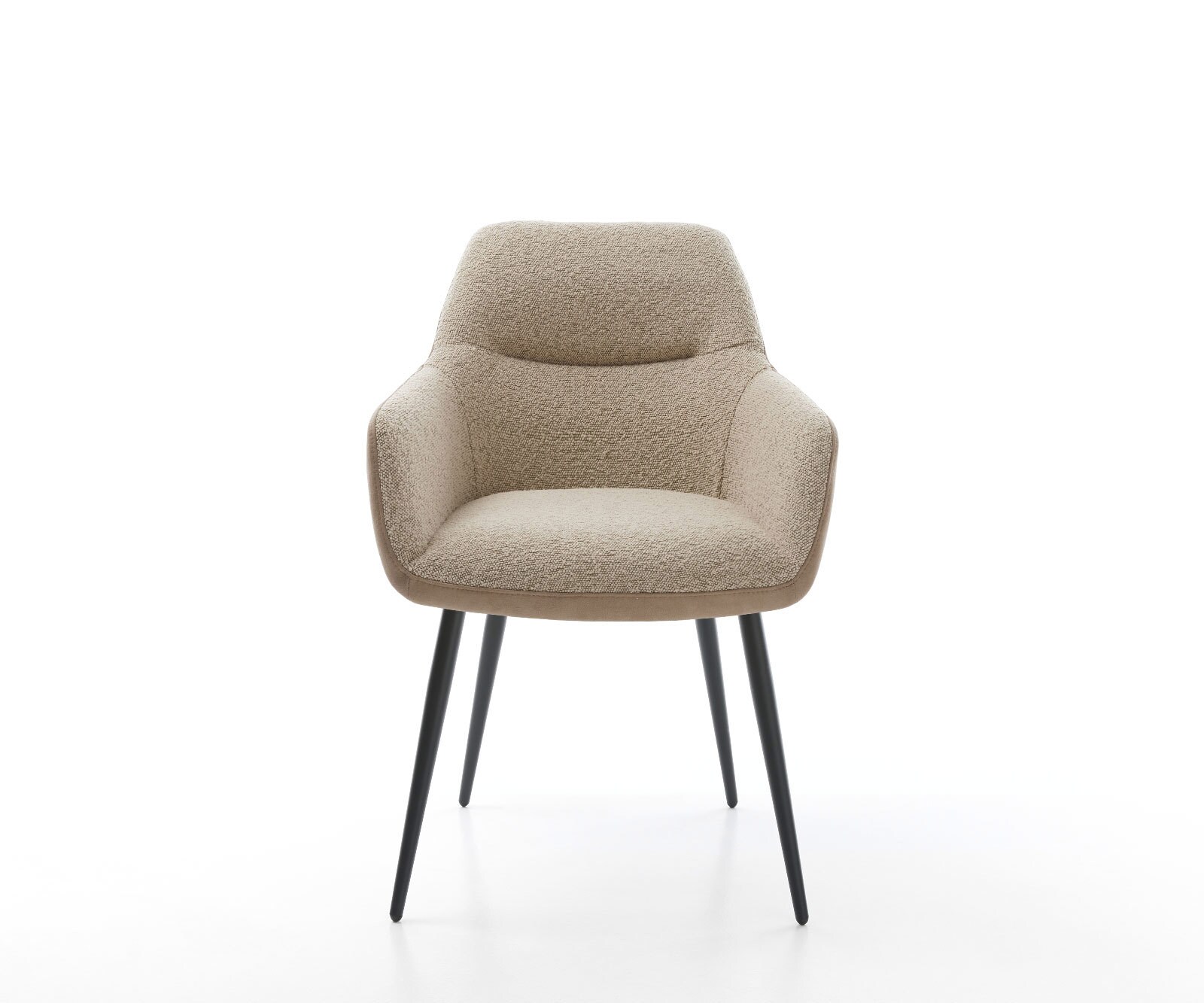 Chaise-de-salle-à-manger Pejo-Flex tissu mixte couleur boue 4 pieds coniques noir ressorts ensachés 1 Chaise-de-salle-à-manger Pejo-Flex tissu mixte couleur boue 4 pieds coniques noir ressorts ensachés 1