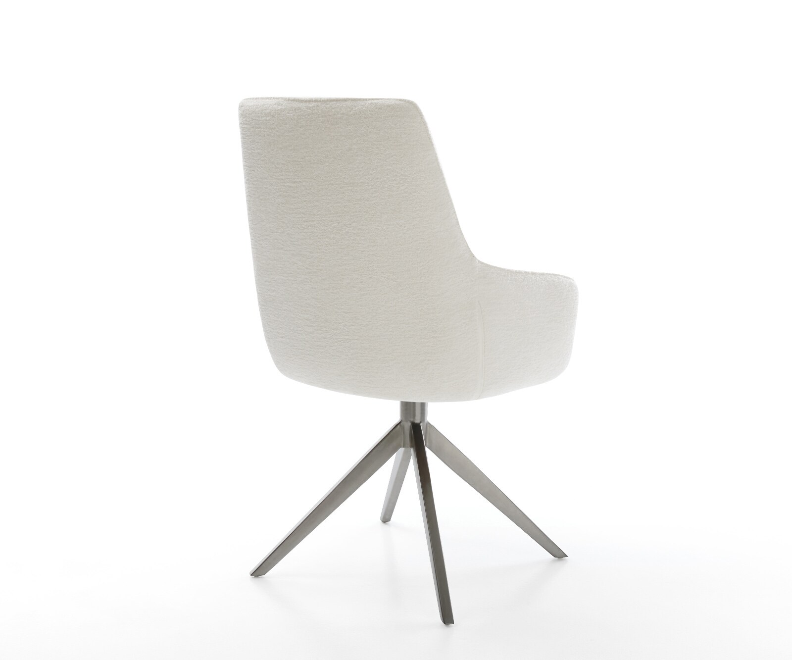Chaise-pivotante Zelia-Flex avec accoudoirs bouclé doux beige pied croisé large grafiete pivotement sur 360° fonction bascule resorts ensachés 4