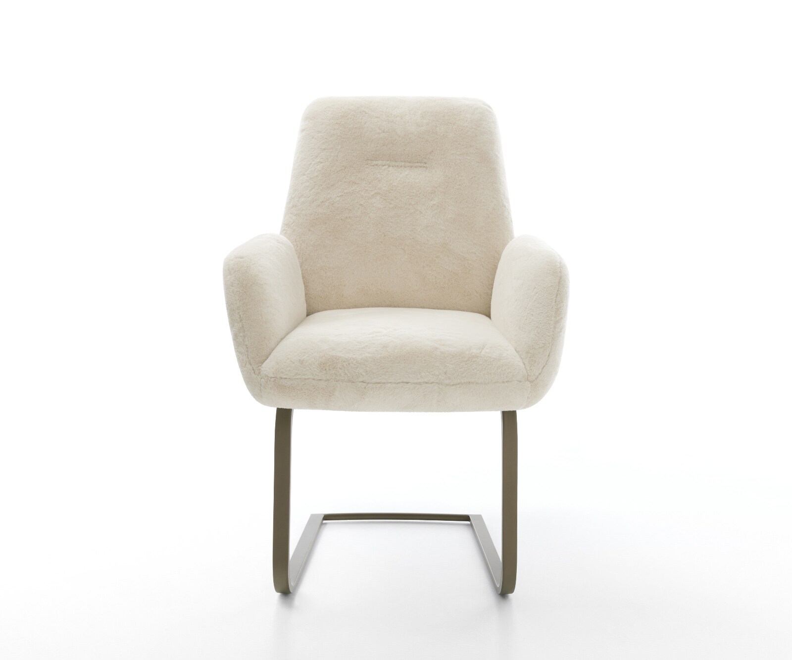 Cantilever Zoa-Flex peluche crème-blanc pied cantilever plat aspect titane resorts ensachés 2