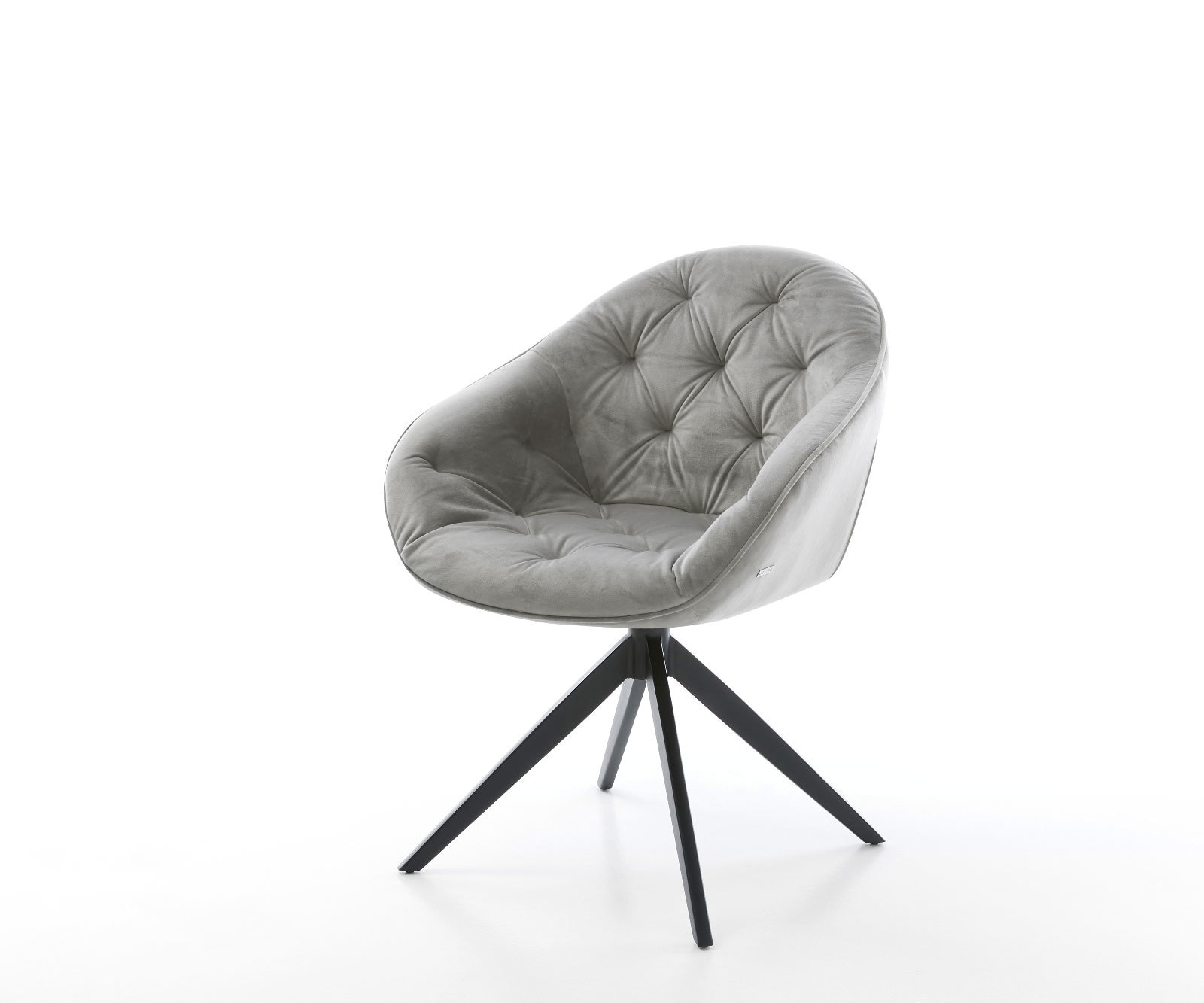 Chaise-pivotante Gaio-Flex velours gris pied croisé large noir pivotement sur 360° fonction bascule Chaise-pivotante Gaio-Flex velours gris pied croisé large noir pivotement sur 360° fonction bascule