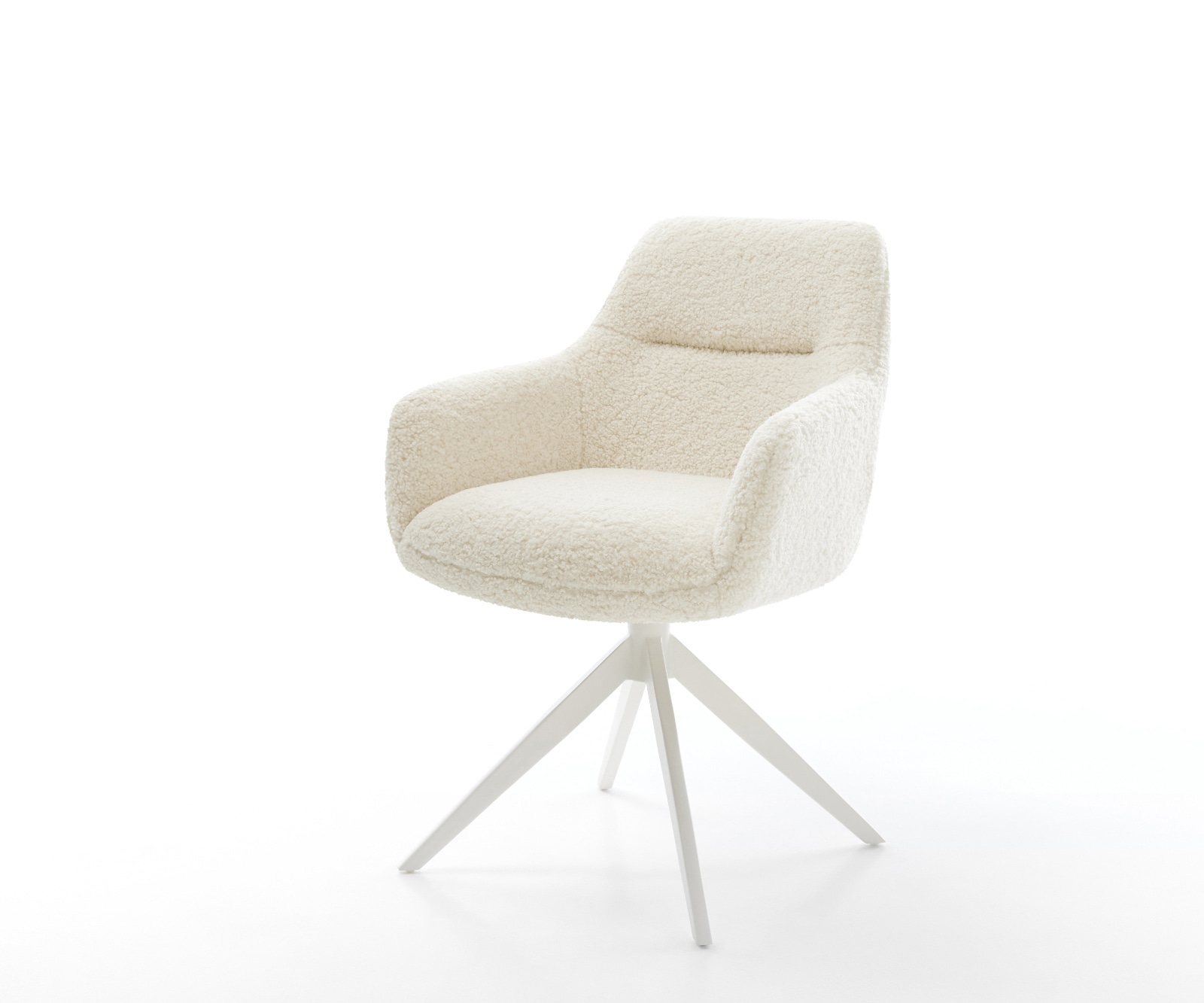 Chaise-pivotante Pejo-Flex tissu teddy beige pied croisé large blanc pivotement sur 360° fonction bascule resorts ensachés 1