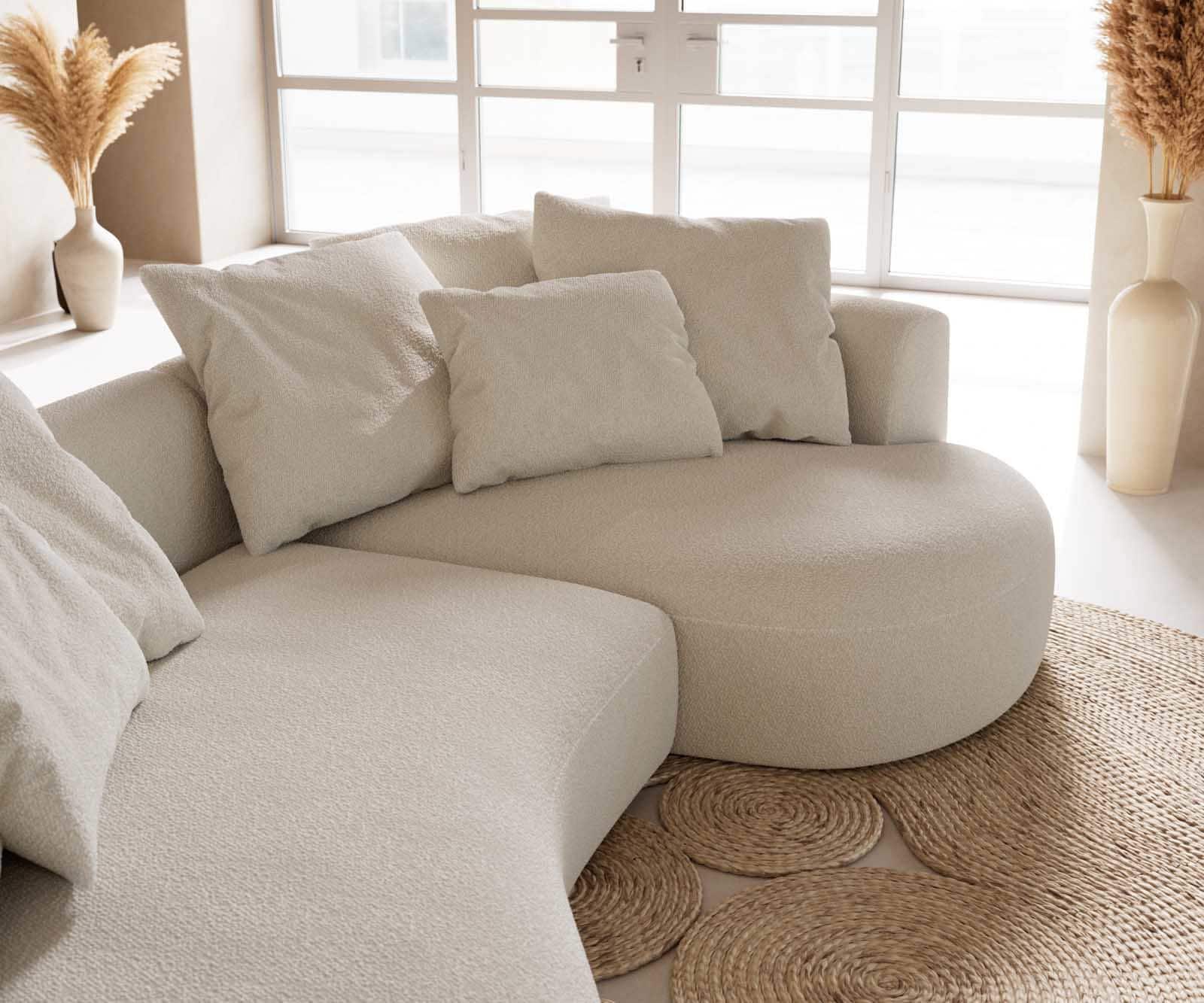 Canapé Edina 330x170 cm Bouclé Crème-Blanc 5 Canapé Edina 330x170 cm Bouclé Crème-Blanc 5