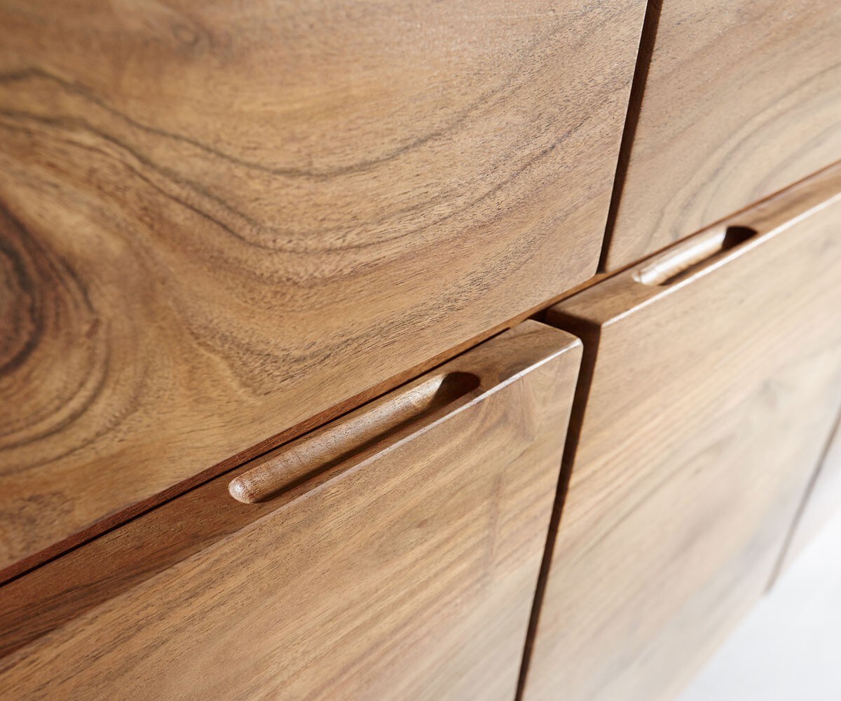 Commode Live-Edge 147 cm acacia naturel 3 portes 3 tiroirs 4