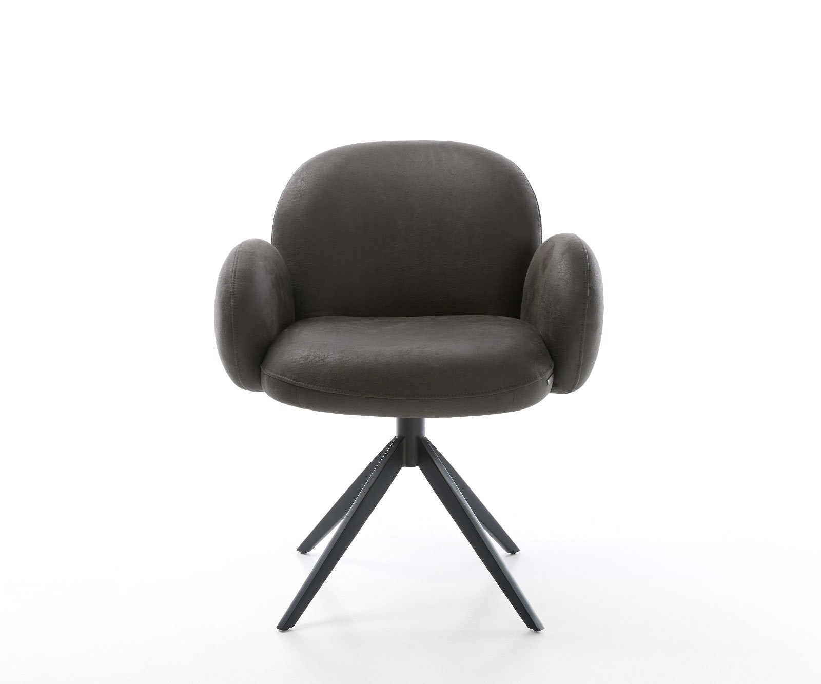 Chaise-pivotante Nube-Flex microvelours anthracite vintage pied croisé large noir pivotement sur 360° fonction bascule ressorts ensachés 1