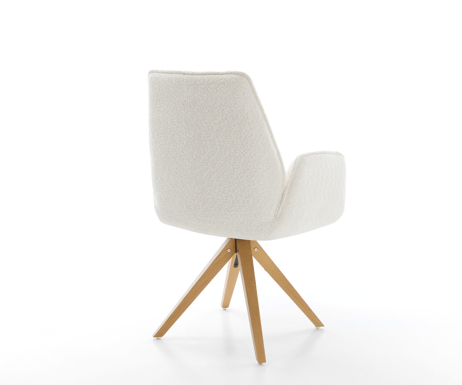 Chaise-de-salle-à-manger Zoa-Flex bouclé blanc pied en bois angulaire naturel ressorts ensachés 4 Chaise-de-salle-à-manger Zoa-Flex bouclé blanc pied en bois angulaire naturel ressorts ensachés 4