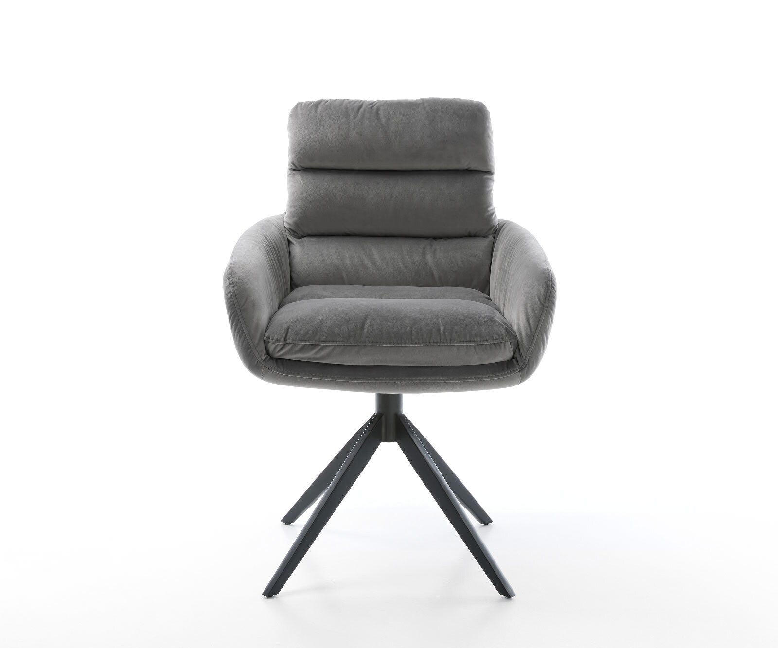 Chaise-pivotante Abelia-Flex velours gris pied croisé large noir pivotement sur 360° fonction bascule 1