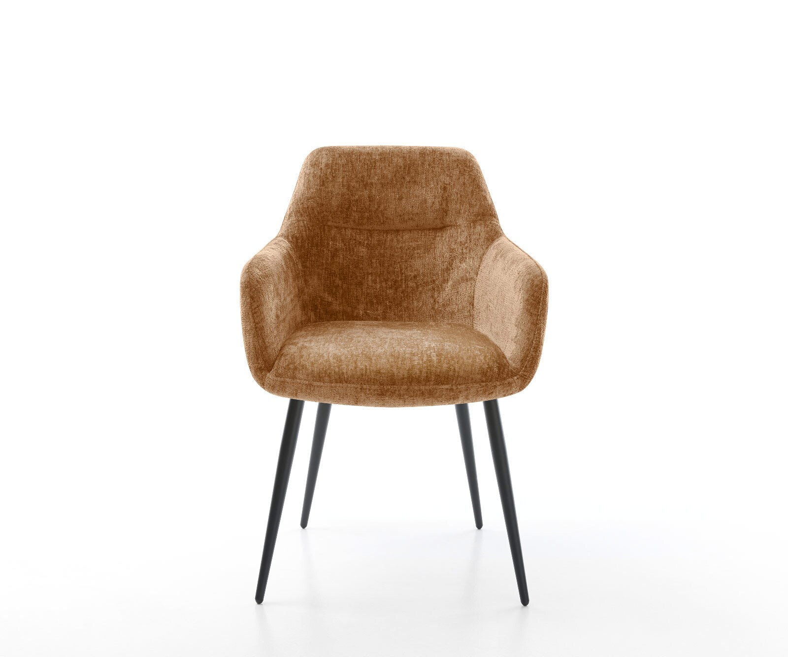 Chaise-de-salle-à-manger Pejo-Flex chenille rouille 4 pieds coniques noir ressorts ensachés 1