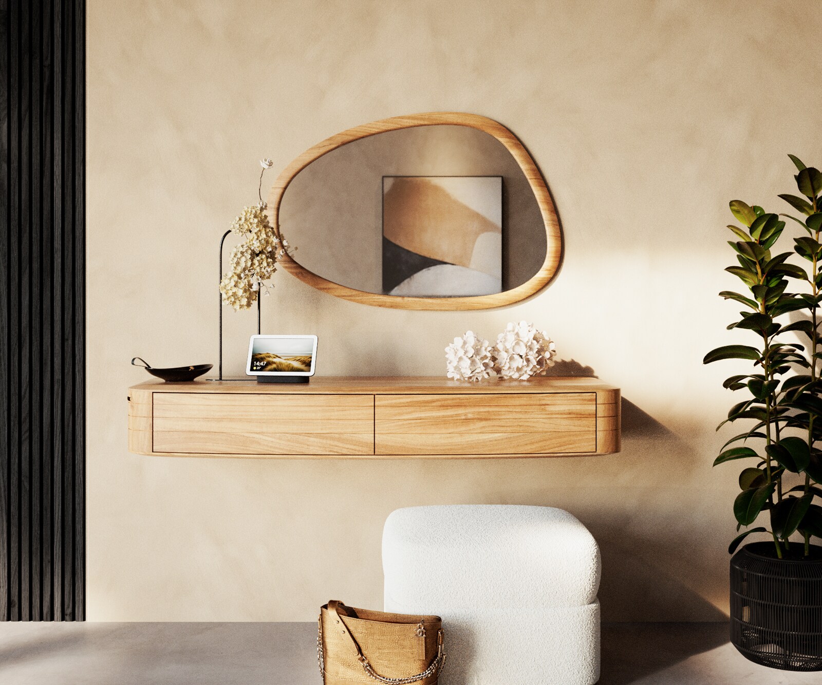 Miroir Cermin 90x60 cm Acacia Aura 1