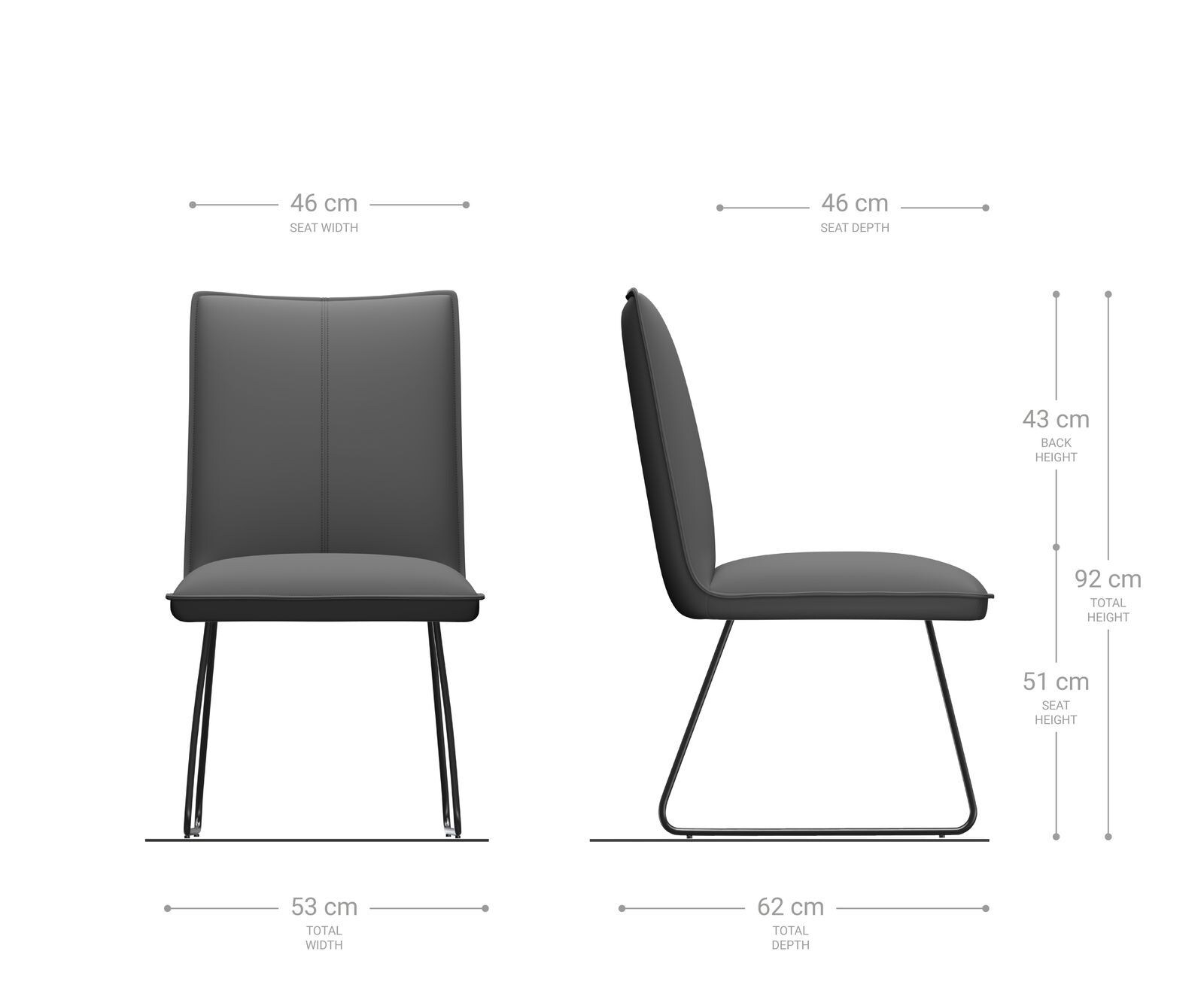 Chaise-de-salle-à-manger Lelio-Flex cuir de vache noir pied trapèze acier inoxydable brossé ressorts ensachés 5 Chaise-de-salle-à-manger Lelio-Flex cuir de vache noir pied trapèze acier inoxydable brossé ressorts ensachés 5