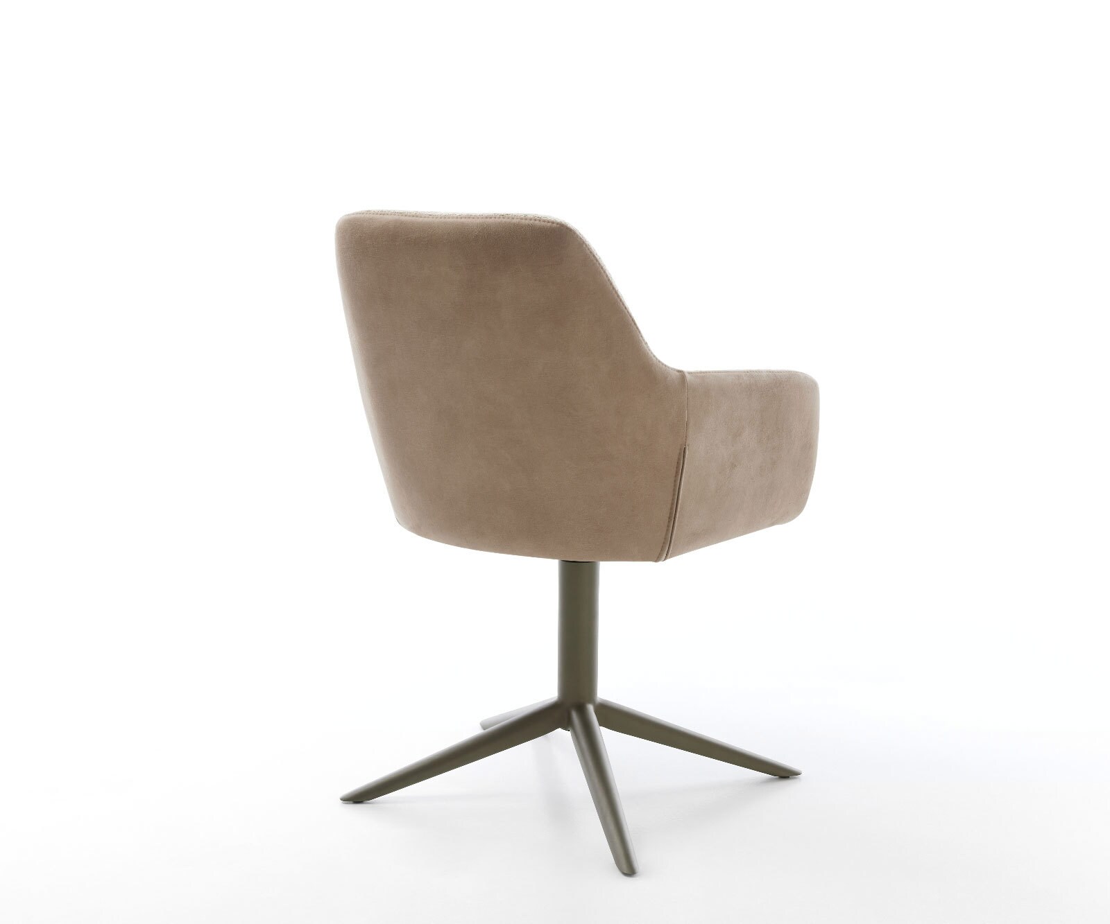 Chaise-pivotante Pejo-Flex tissu mixte couleur boue pied de chaise 4 branches aspect titane pivotement sur 360° fonction bascule ressorts ensachés 4