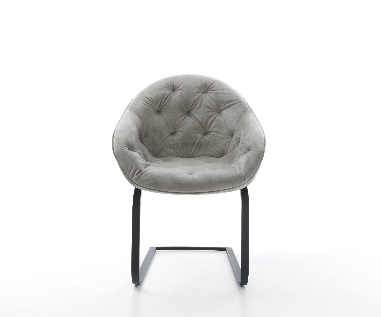 Cantilever Gaio-Flex velours gris pied cantilever plat noir 1 Cantilever Gaio-Flex velours gris pied cantilever plat noir 1