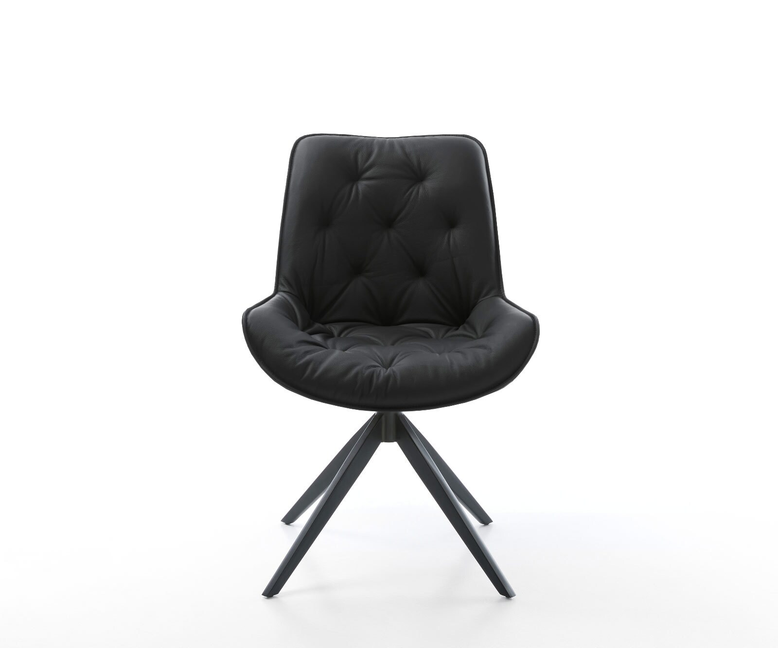 Chaise-pivotante Taimi-Flex cuir de vache noir pied croisé large noir pivotement sur 360° fonction bascule 1 Chaise-pivotante Taimi-Flex cuir de vache noir pied croisé large noir pivotement sur 360° fonction bascule 1