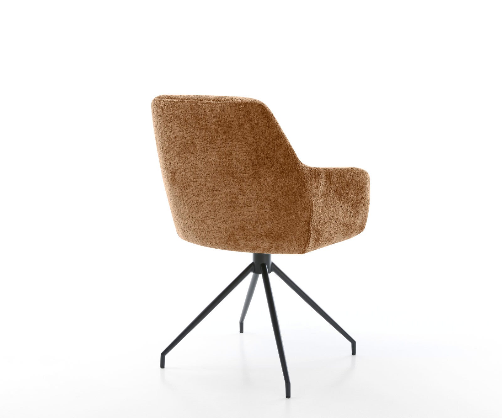 Chaise-pivotante Pejo-Flex chenille rouille pied croisé conique noir pivotement sur 180° ressorts ensachés 4