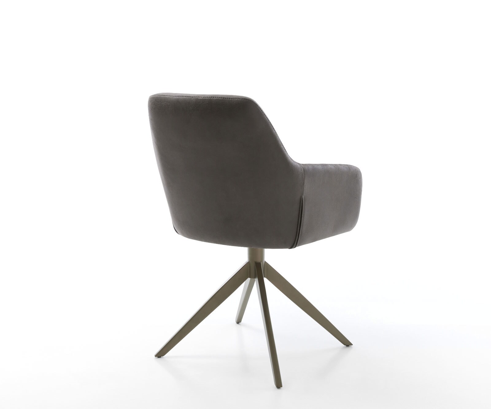 Chaise-pivotante Pejo-Flex microvelours anthracite vintage pied croisé large aspect titane pivotement sur 360° fonction bascule ressorts ensachés 4