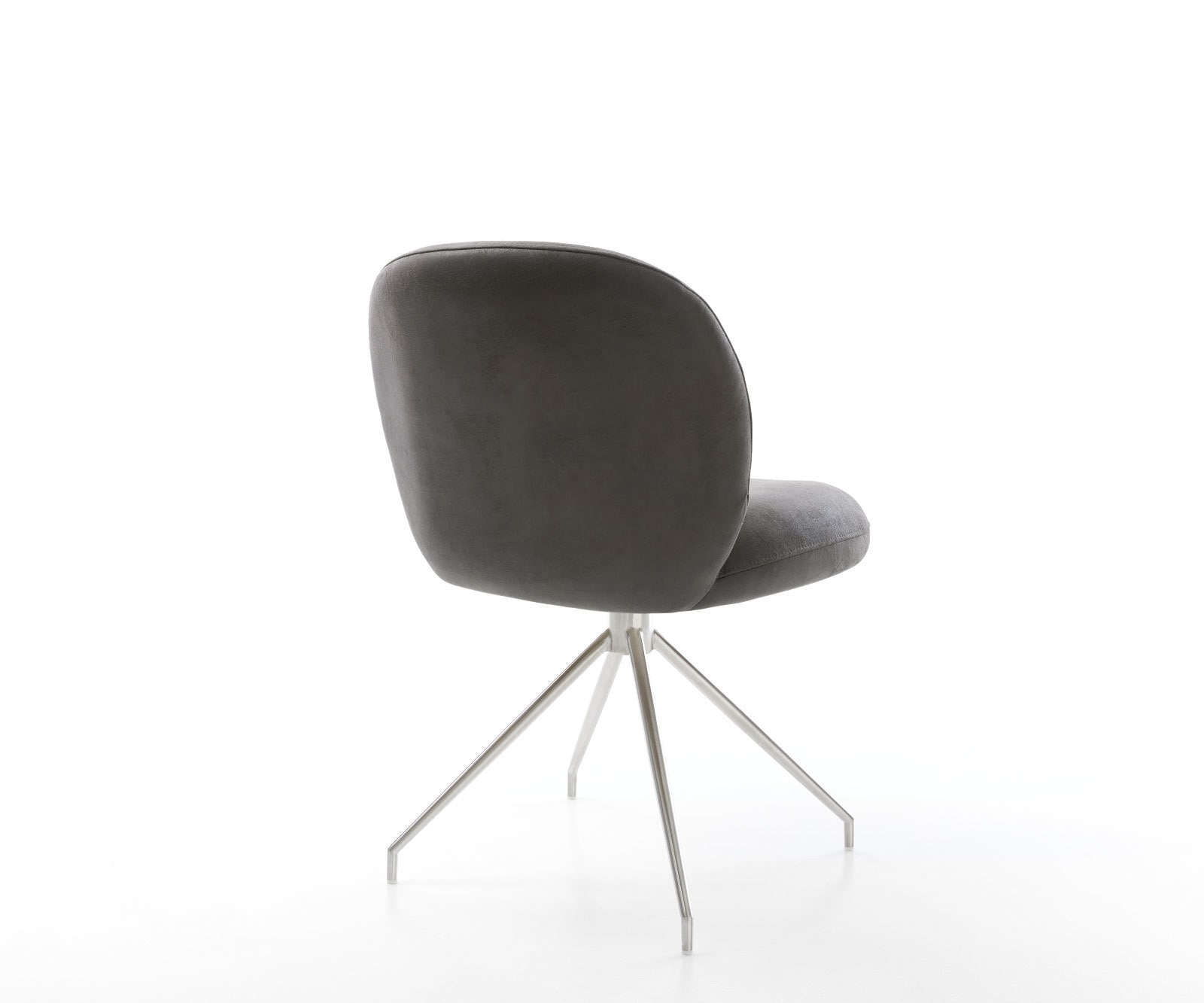 Chaise-pivotante Nube-Flex microvelours anthracite vintage pied croisé conique acier inoxydable brossé pivotement sur 180° ressorts ensachés 4 Chaise-pivotante Nube-Flex microvelours anthracite vintage pied croisé conique acier inoxydable brossé pivotement sur 180° ressorts ensachés 4