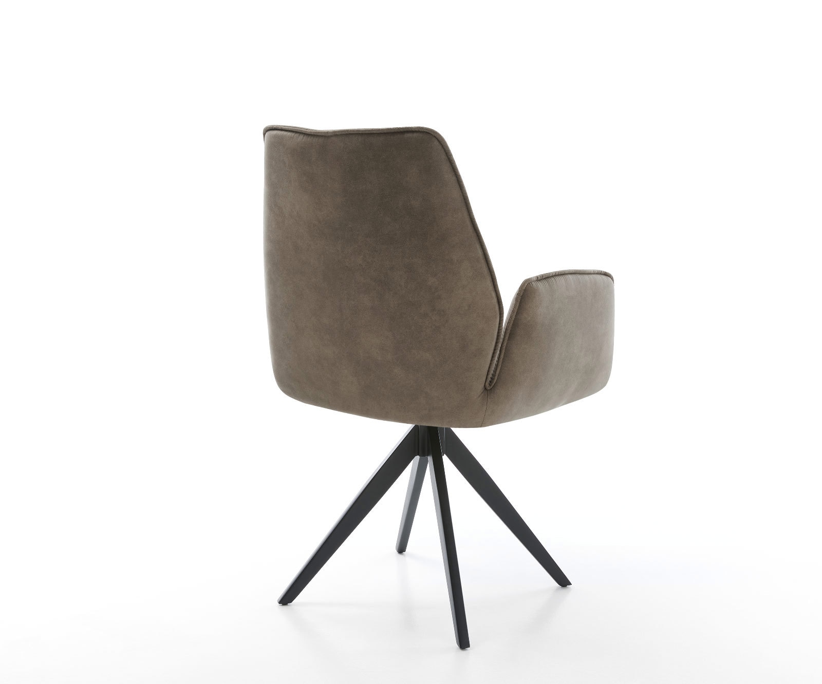 Chaise-de-salle-à-manger Zoa-Flex microvelours taupe vintage pied croisé angulaire noir ressorts ensachés 4 Chaise-de-salle-à-manger Zoa-Flex microvelours taupe vintage pied croisé angulaire noir ressorts ensachés 4