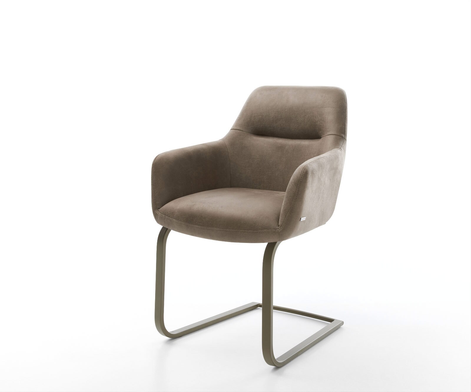 Cantilever Pejo-Flex microvelours anthracite vintage pied cantilever plat aspect titane ressorts ensachés