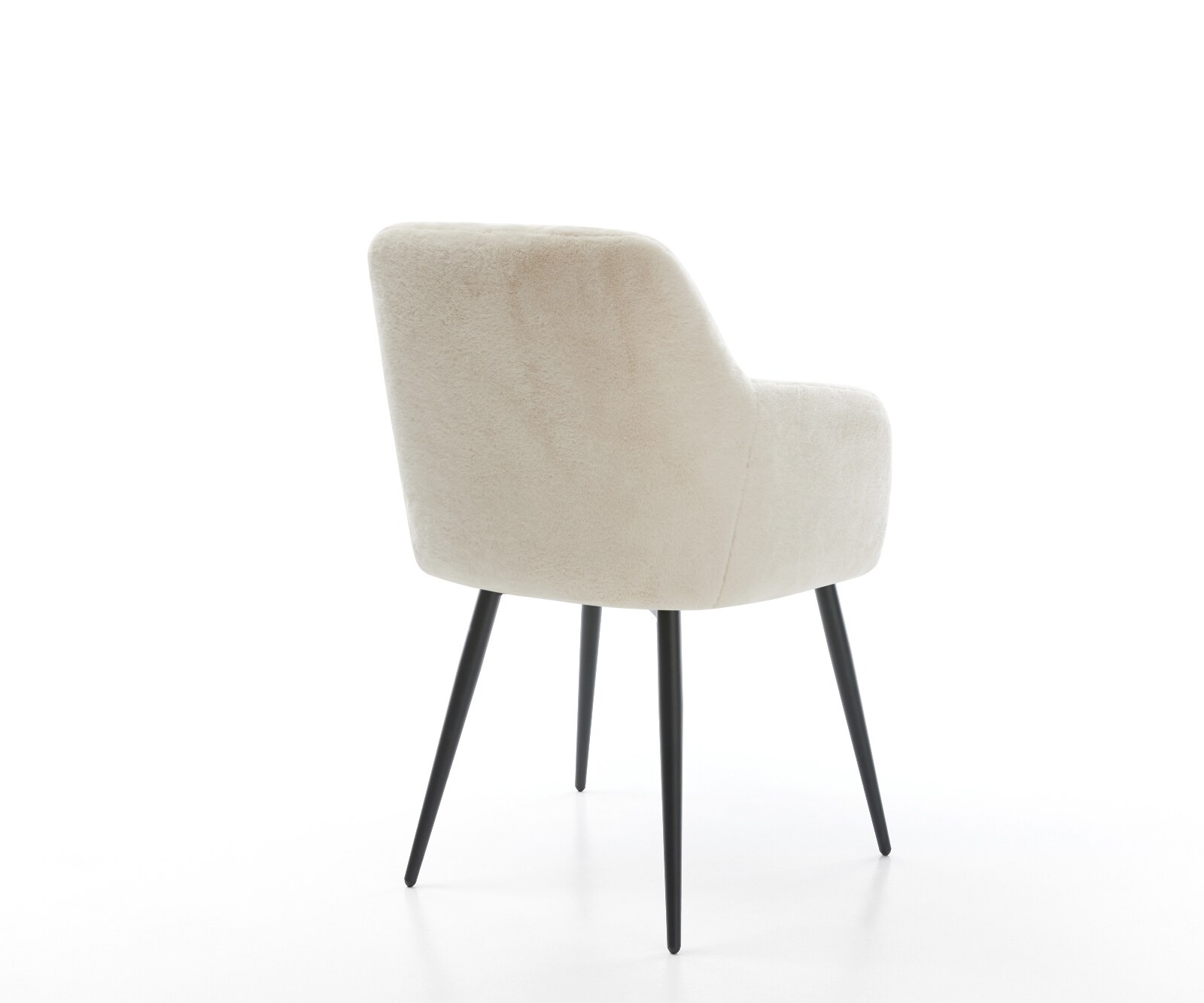 Chaise-de-salle-à-manger Greg-Flex peluche crème-blanc 4 pieds coniques noir resorts ensachés 5