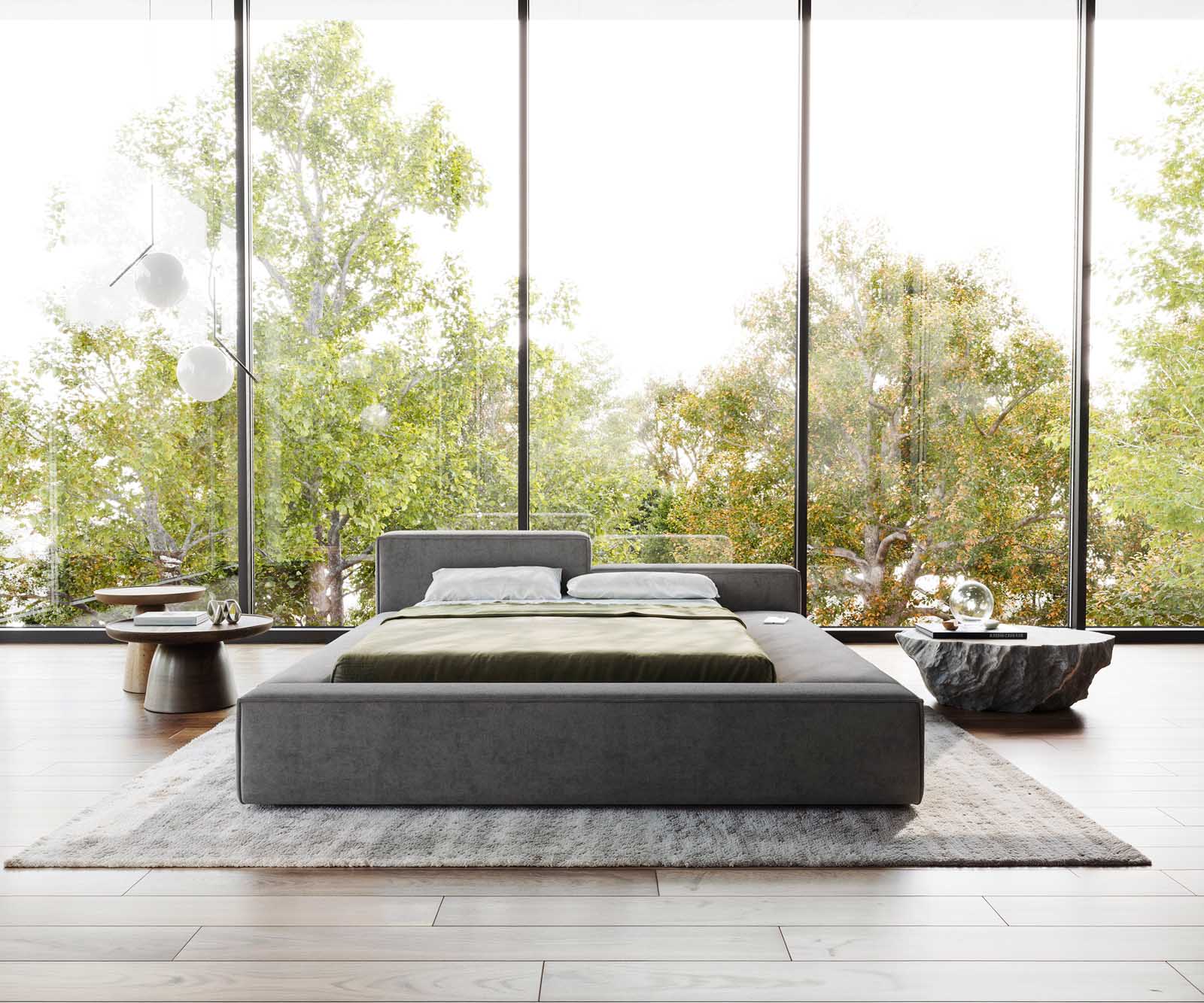 Sommier-rembourré Kalinea 140x200 cm microfibre grise 2 Sommier-rembourré Kalinea 140x200 cm microfibre grise 2