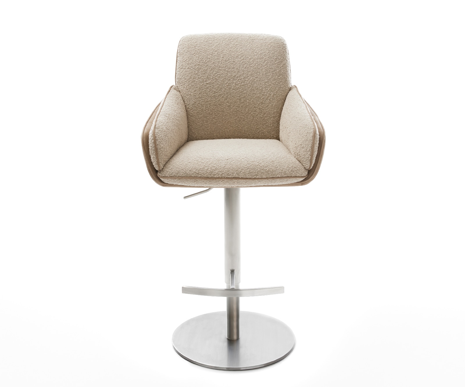 Chaise-de-bar Luan-Flex mélange de matériaux boue pied pivotant réglable en hauteur acier inoxydable pivotant ressorts ensachés 2