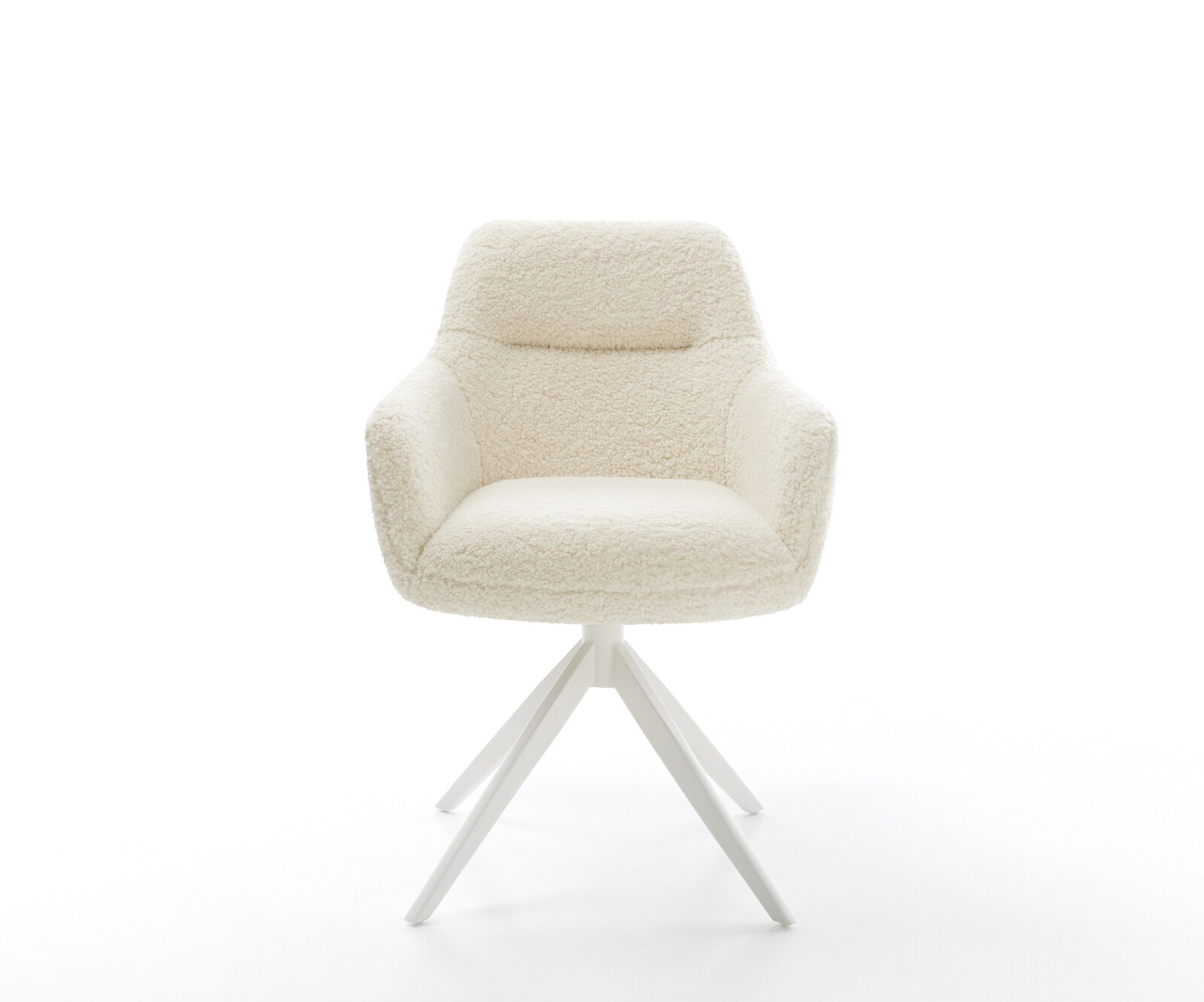 Chaise-pivotante Pejo-Flex tissu teddy beige pied croisé large blanc pivotement sur 360° fonction bascule resorts ensachés 2