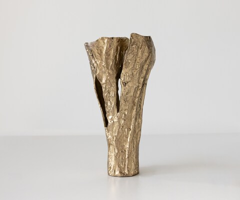 Vase Cortana l25 x P19 x H47 cm Aluminium Champagner Fait main