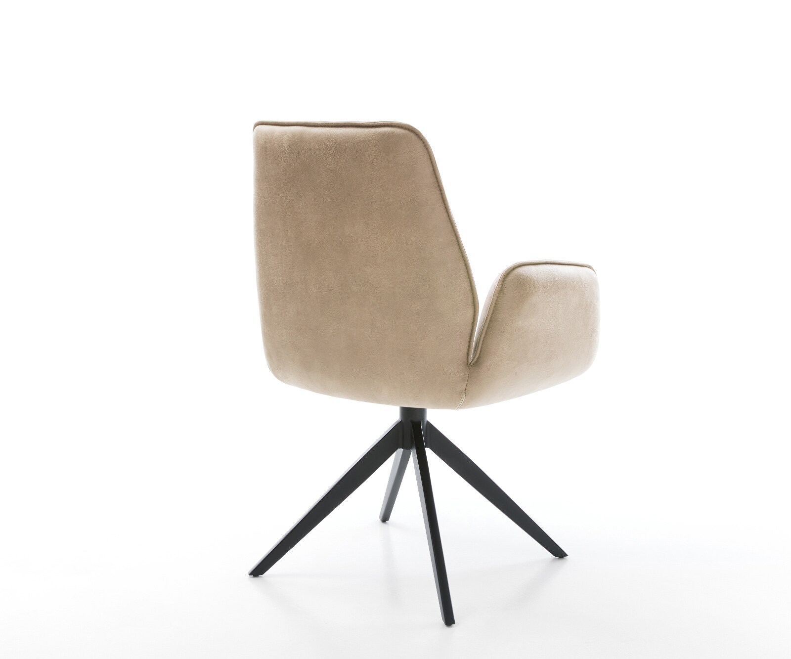 Chaise-pivotante Zoa-Flex microvelours beige vintage pied croisé large noir pivotement sur 360° fonction bascule ressorts ensachés 6