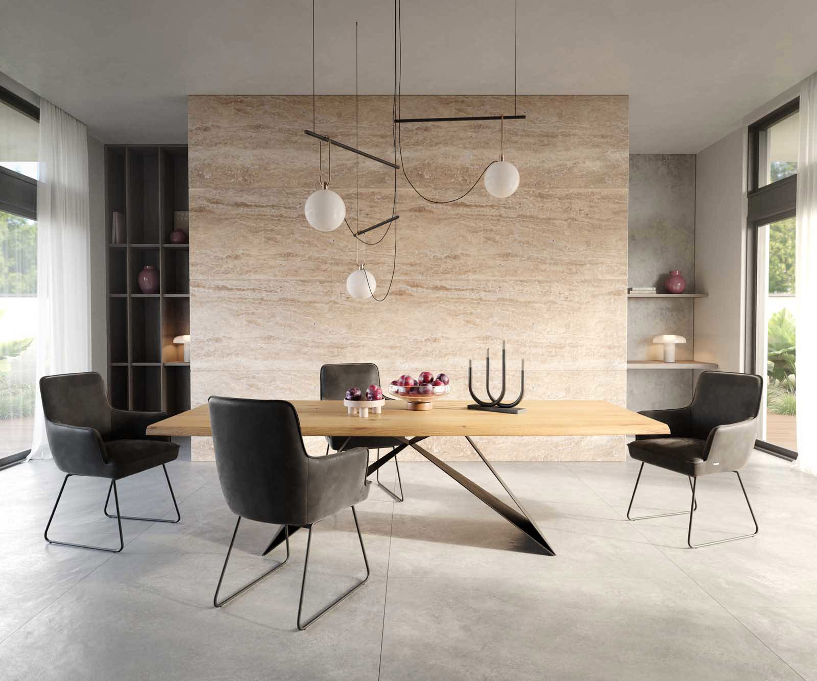 Chaise-de-salle-à-manger Heira-Flex avec accoudoirs microvelours anthracite vintage pied trapèze noir ressorts ensachés 4 Chaise-de-salle-à-manger Heira-Flex avec accoudoirs microvelours anthracite vintage pied trapèze noir ressorts ensachés 4