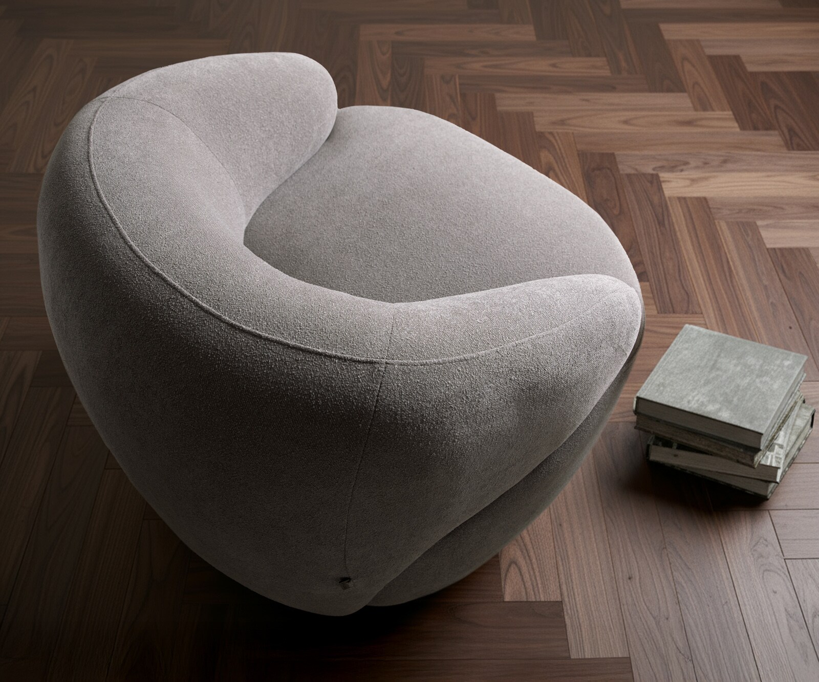 Fauteuil-Lounge Nova 88 x 88 cm, tissu d'ameublement Soft Gris 2