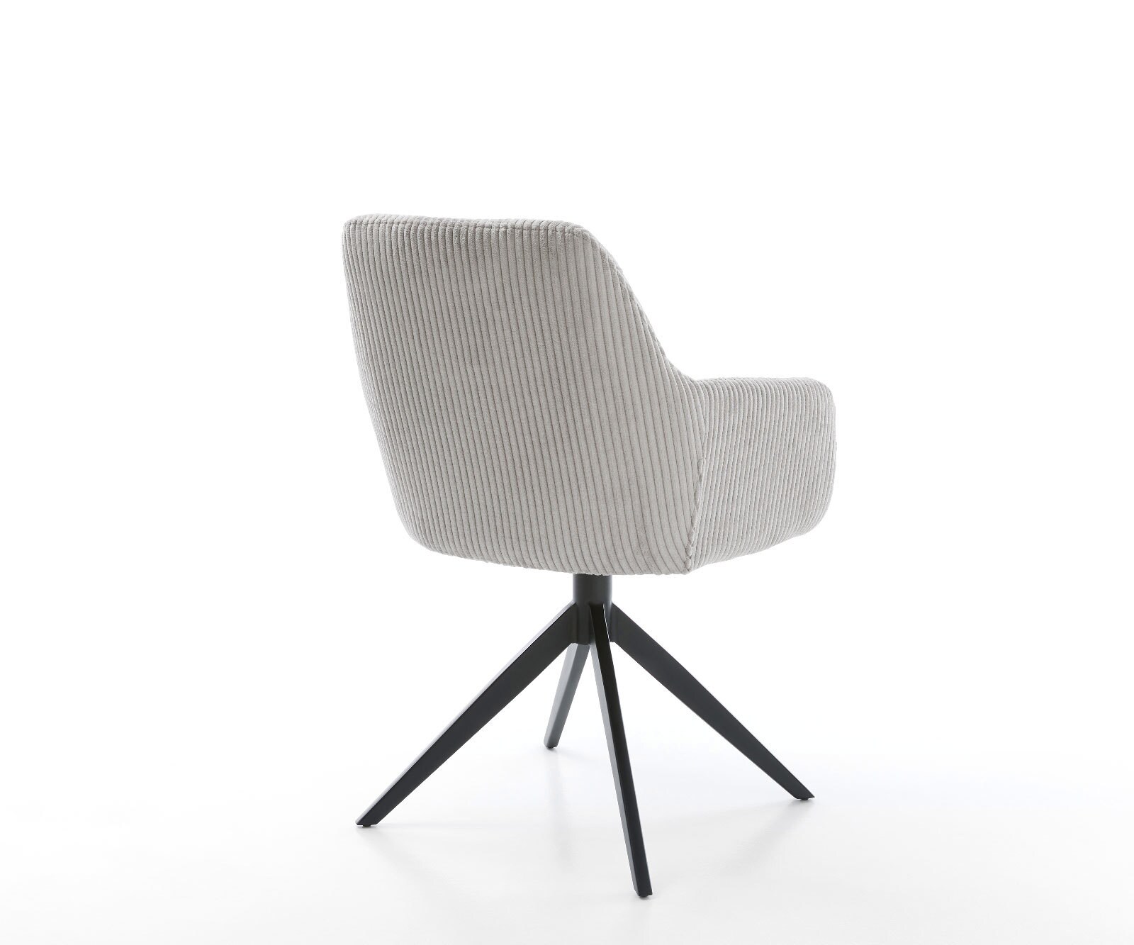 Chaise-pivotante Pejo-Flex côtelé gris argenté pied croisé large noir pivotement sur 360° fonction bascule ressorts ensachés 4