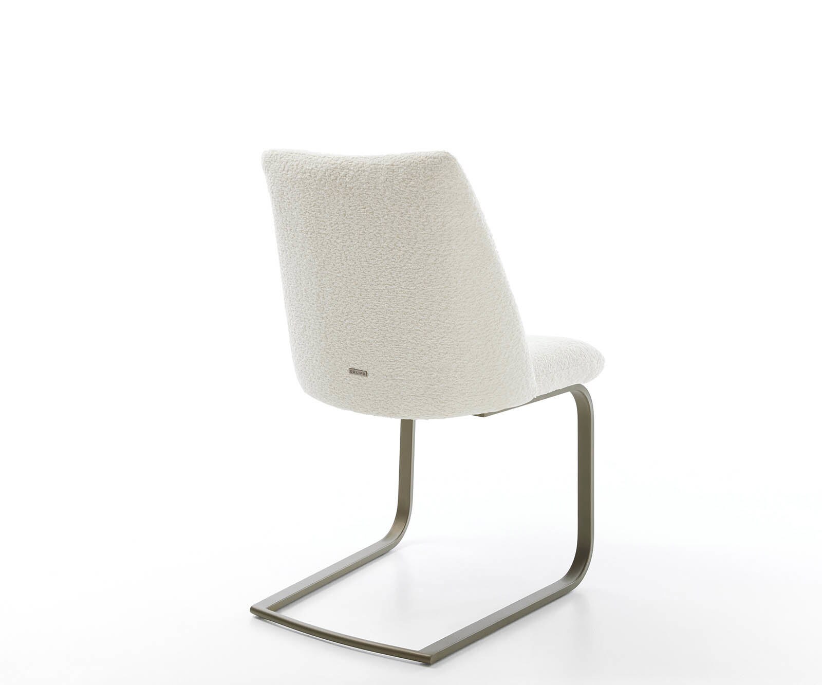 Cantilever Elso-Flex bouclé blanc pied cantilever plat aspect titane ressorts ensachés 4
