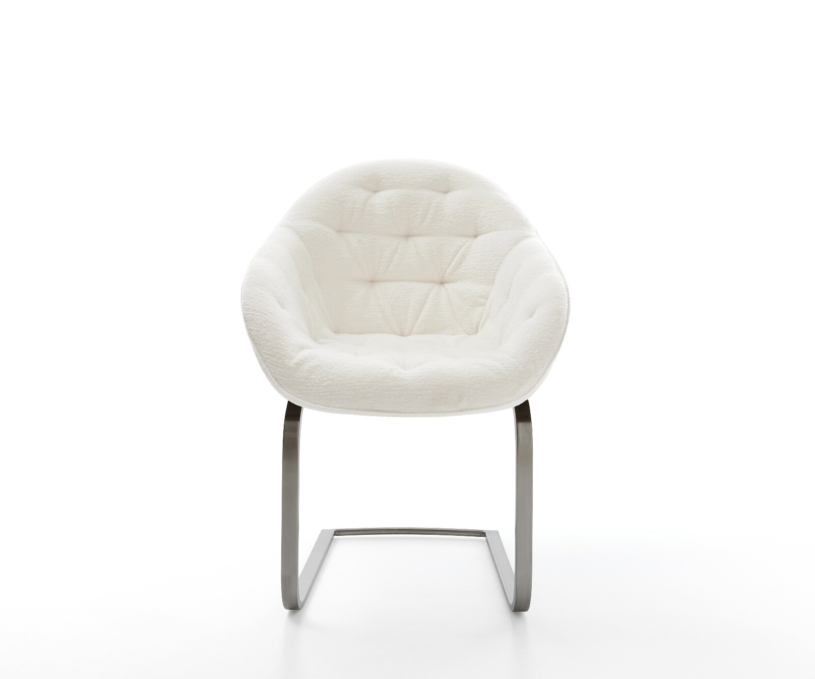 Cantilever Gaio-Flex bouclé doux beige pied cantilever plat grafiete 1