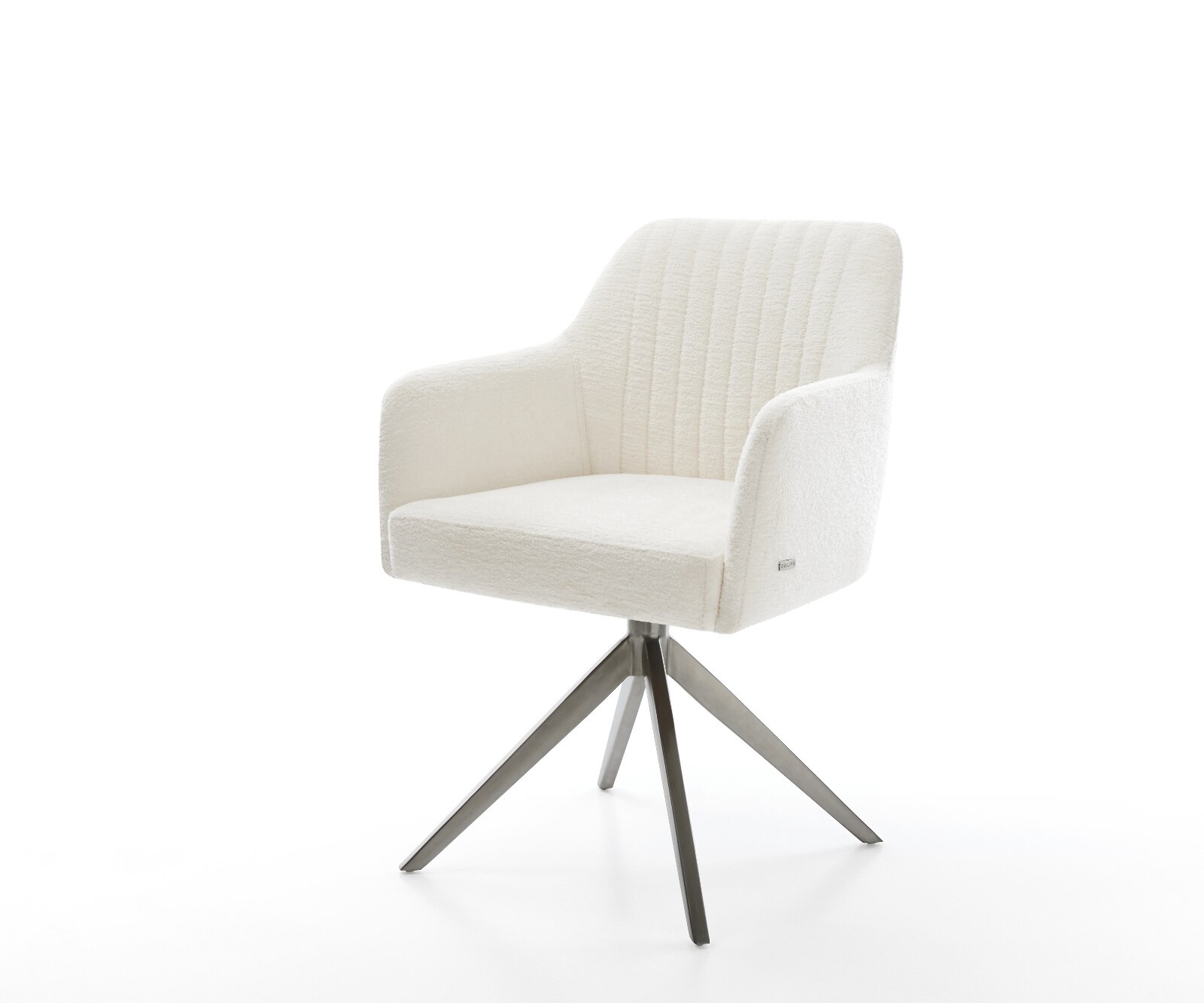 Chaise-pivotante Greg-Flex bouclé doux beige pied croisé large grafiete pivotement sur 360° fonction bascule resorts ensachés 1