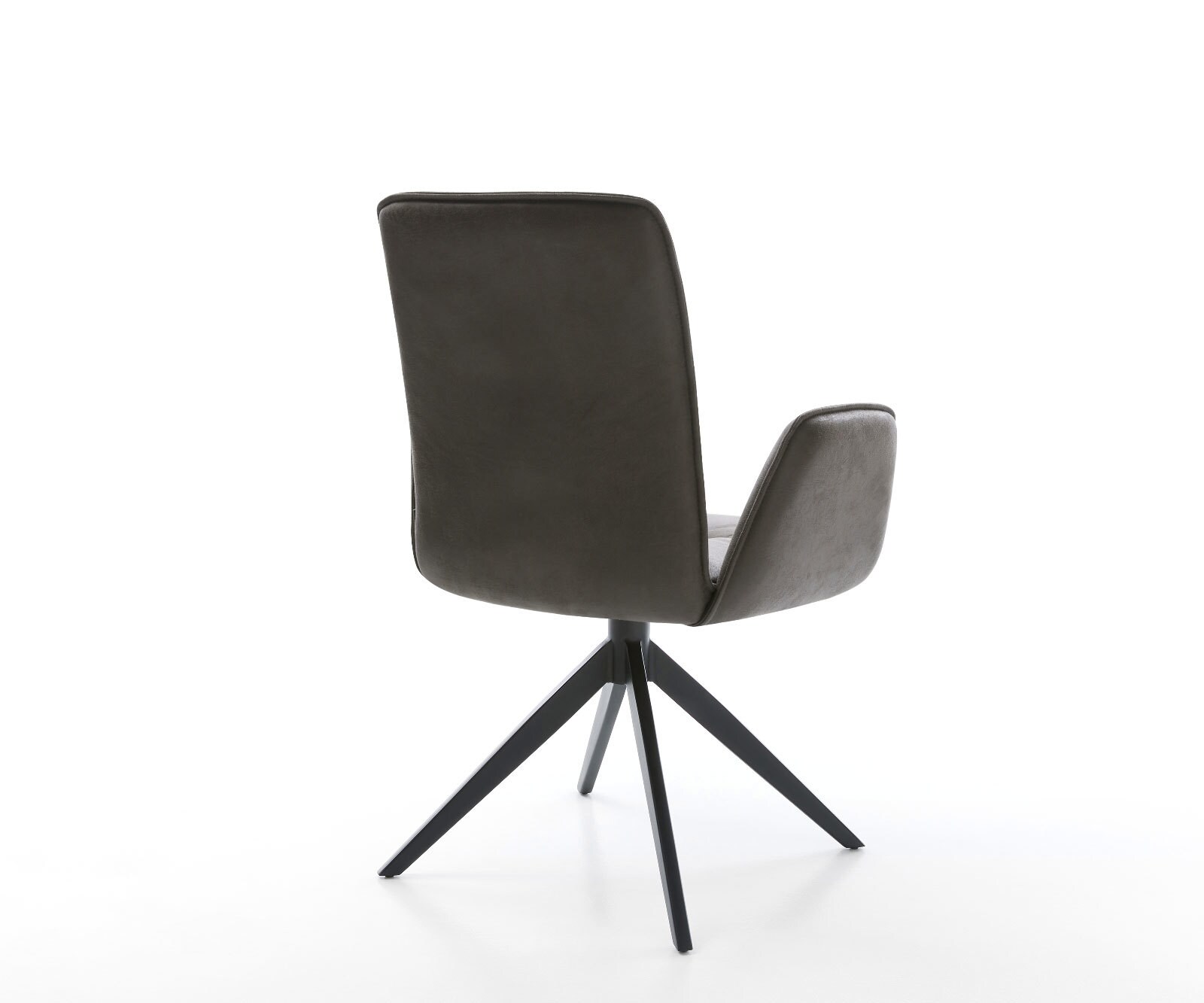 Chaise-pivotante Vinja-Flex microvelours anthracite vintage pied croisé large noir pivotement sur 360° fonction bascule 5