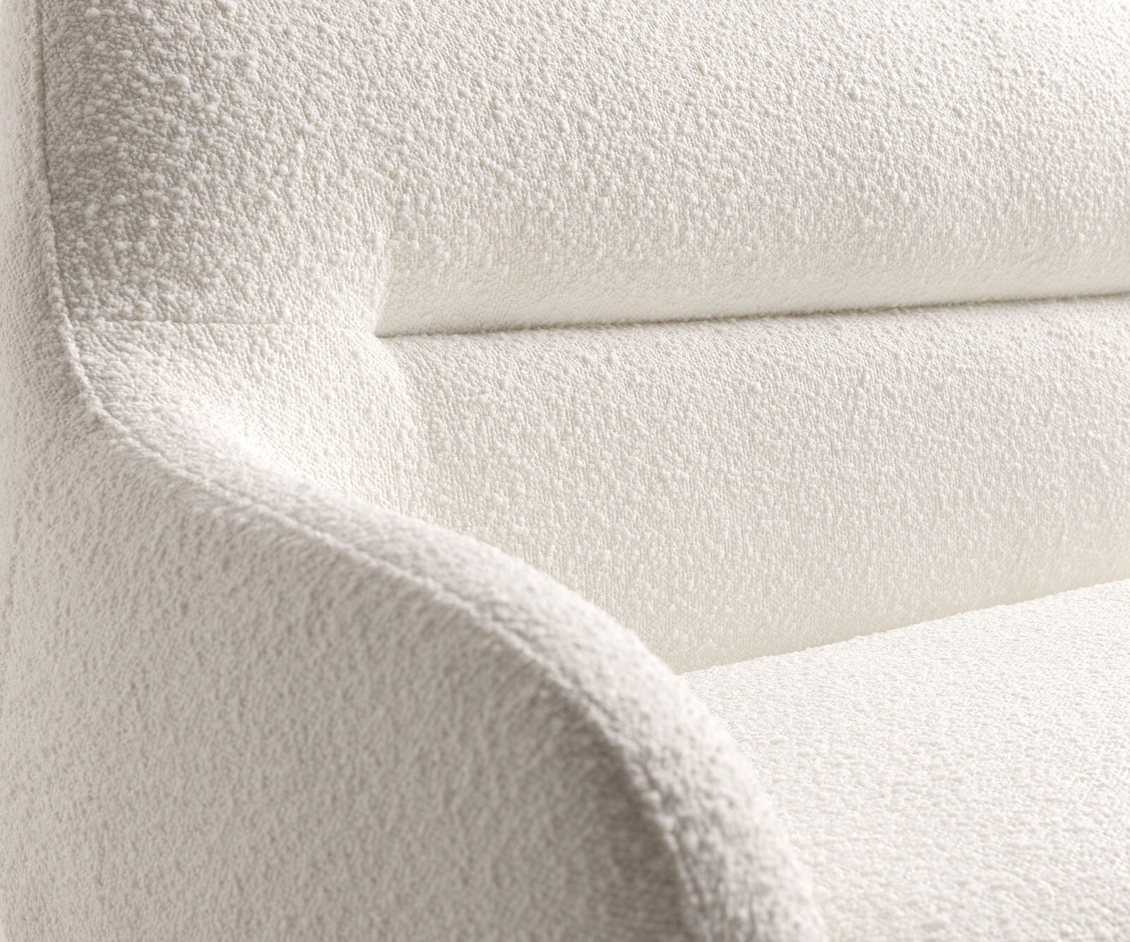 Banc-de-salle-à-manger Taya-Flex 285x190 cm bouclé crème-blanc châssis à patins plat noir ressort ensaché liens 7