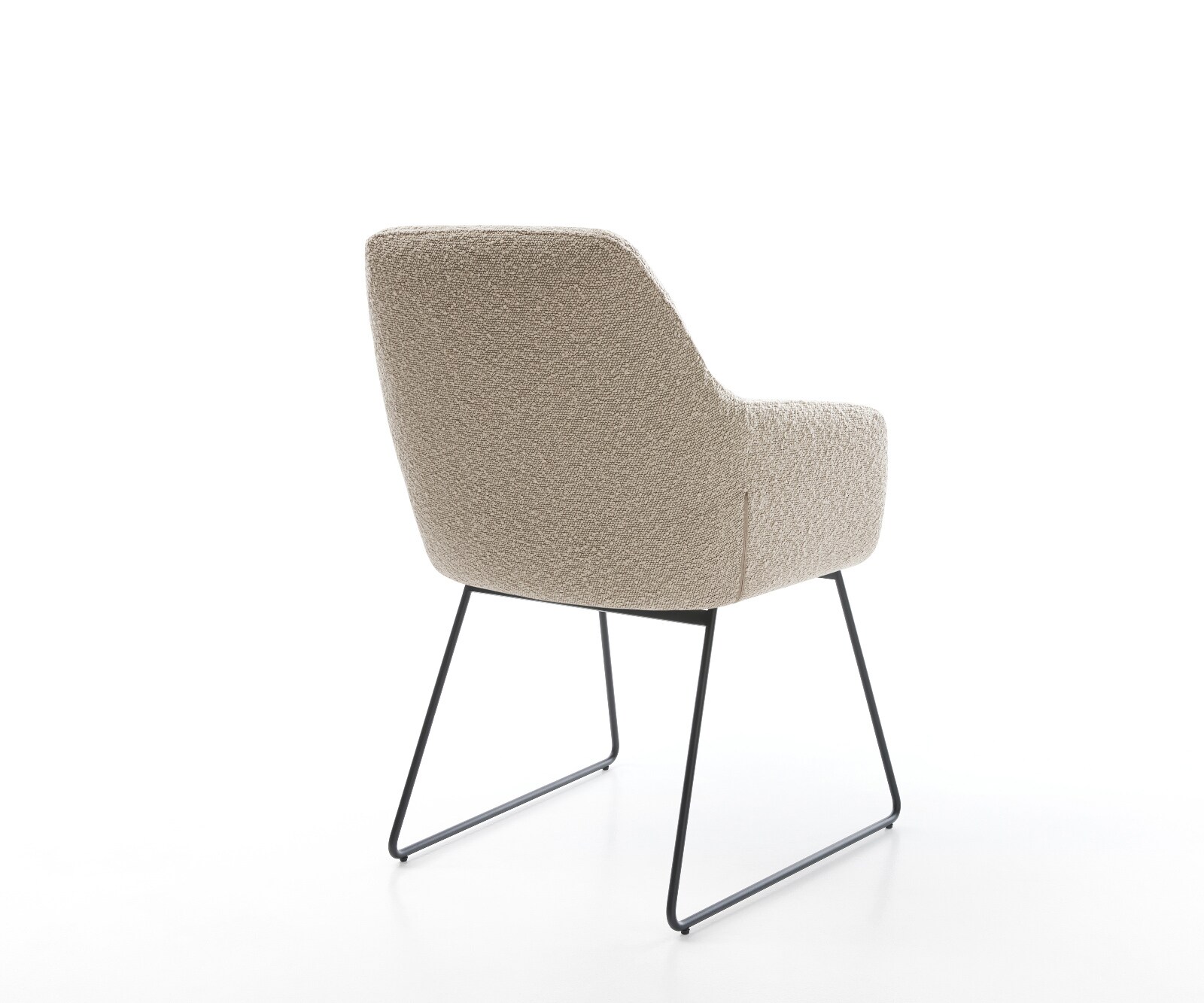 Chaise-de-salle-à-manger Pejo-Flex bouclé boue pied trapèze noir ressorts ensachés 4