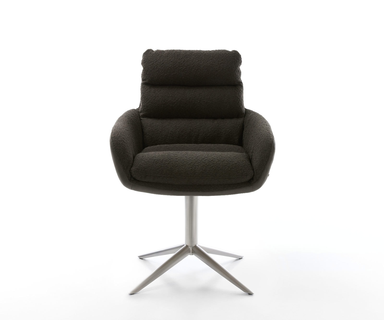 Chaise-pivotante Abelia-Flex avec accoudoirs tissu mixte noir pied de chaise 4 branches acier inoxydable brossé pivotement sur 360° fonction bascule 1 Chaise-pivotante Abelia-Flex avec accoudoirs tissu mixte noir pied de chaise 4 branches acier inoxydable brossé pivotement sur 360° fonction bascule 1