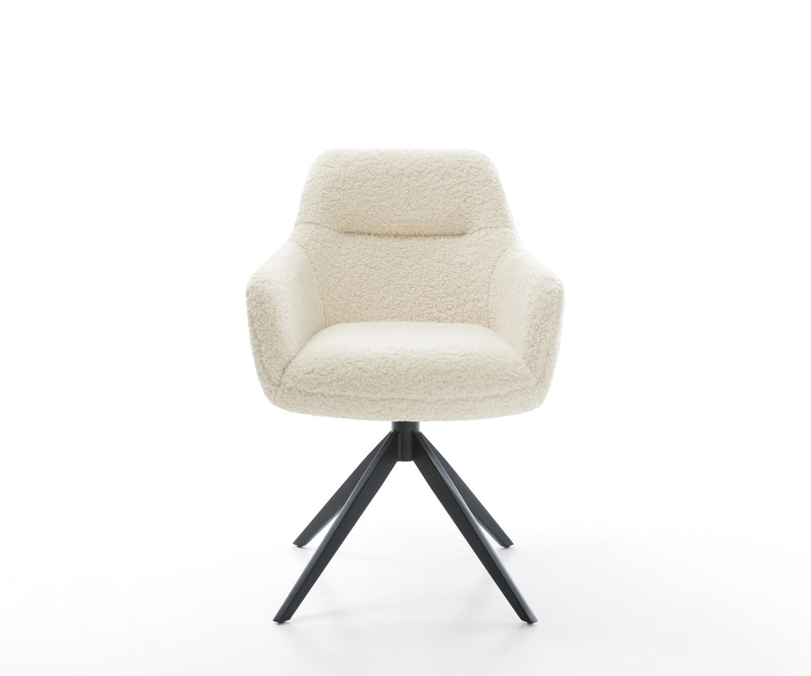 Chaise-pivotante Pejo-Flex tissu teddy beige pied croisé large noir pivotement sur 360° fonction bascule resorts ensachés 2