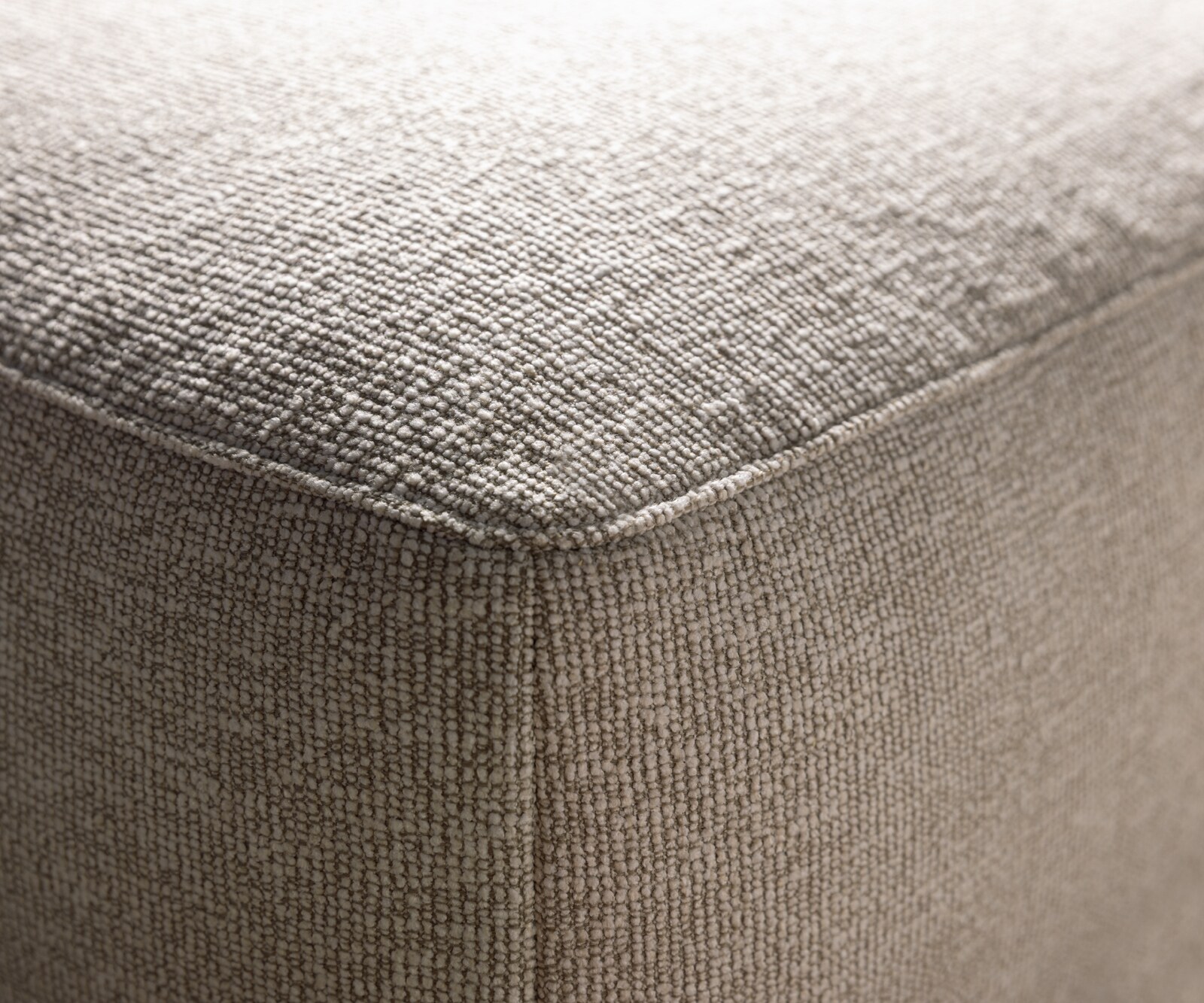 Canapé d'angle Freestyle 310x200 cm Tissu tissé doux Beige couture plate 4