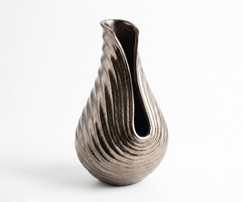 Vase Helixa l20 x P21 x H35 cm Aluminium Mokka Bronze Moulé