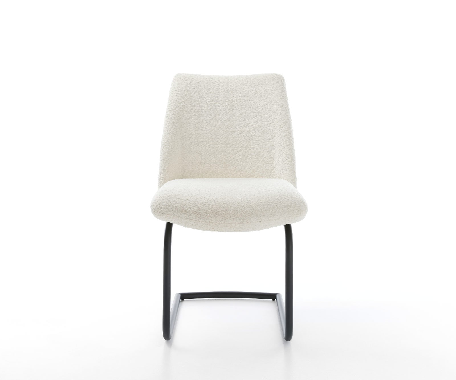 Cantilever Elso-Flex bouclé blanc pied cantilever rond noir ressorts ensachés 2