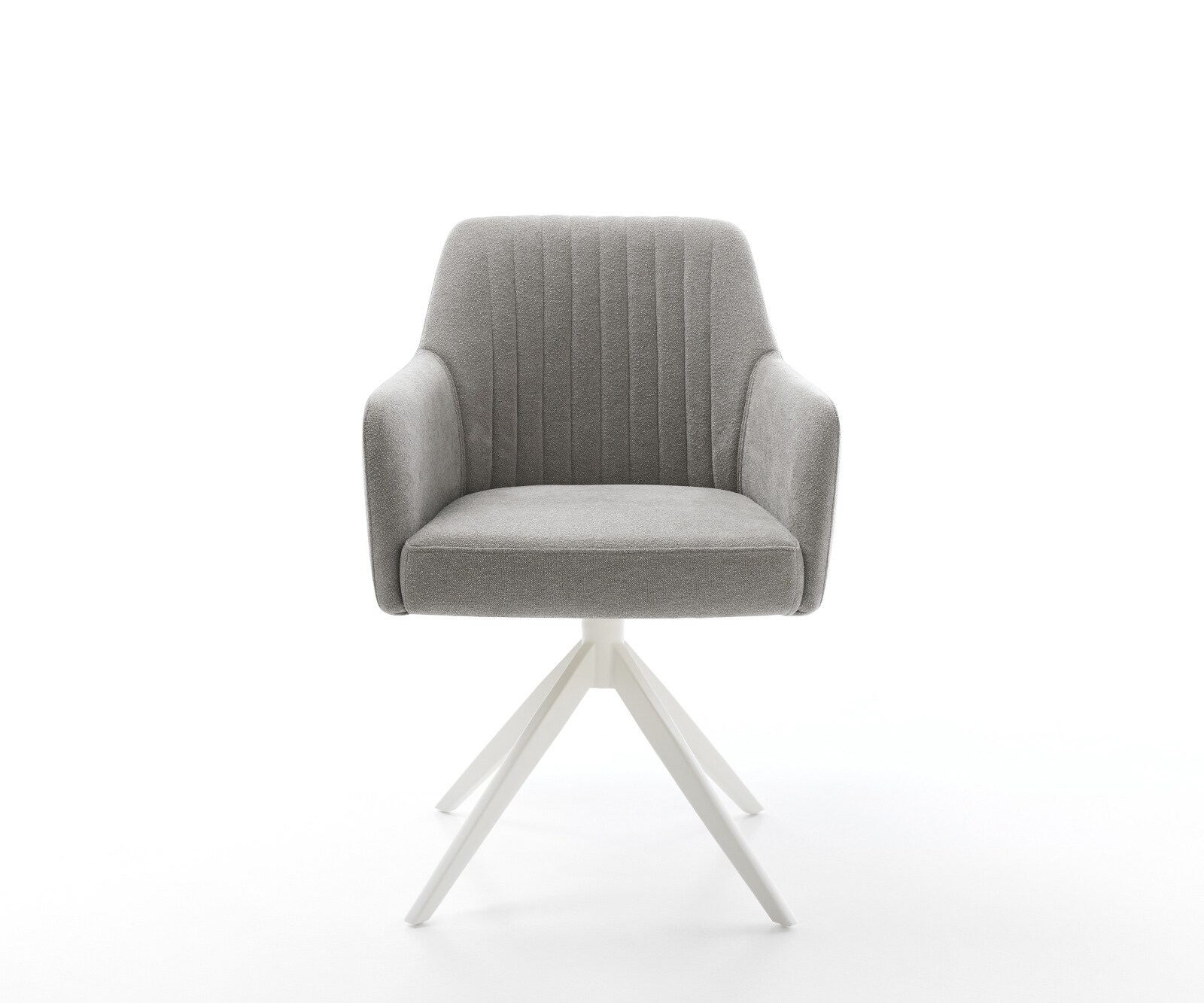 Chaise-pivotante Greg-Flex tissu structuré doux gris pied croisé large blanc pivotement sur 360° fonction bascule resorts ensachés 2