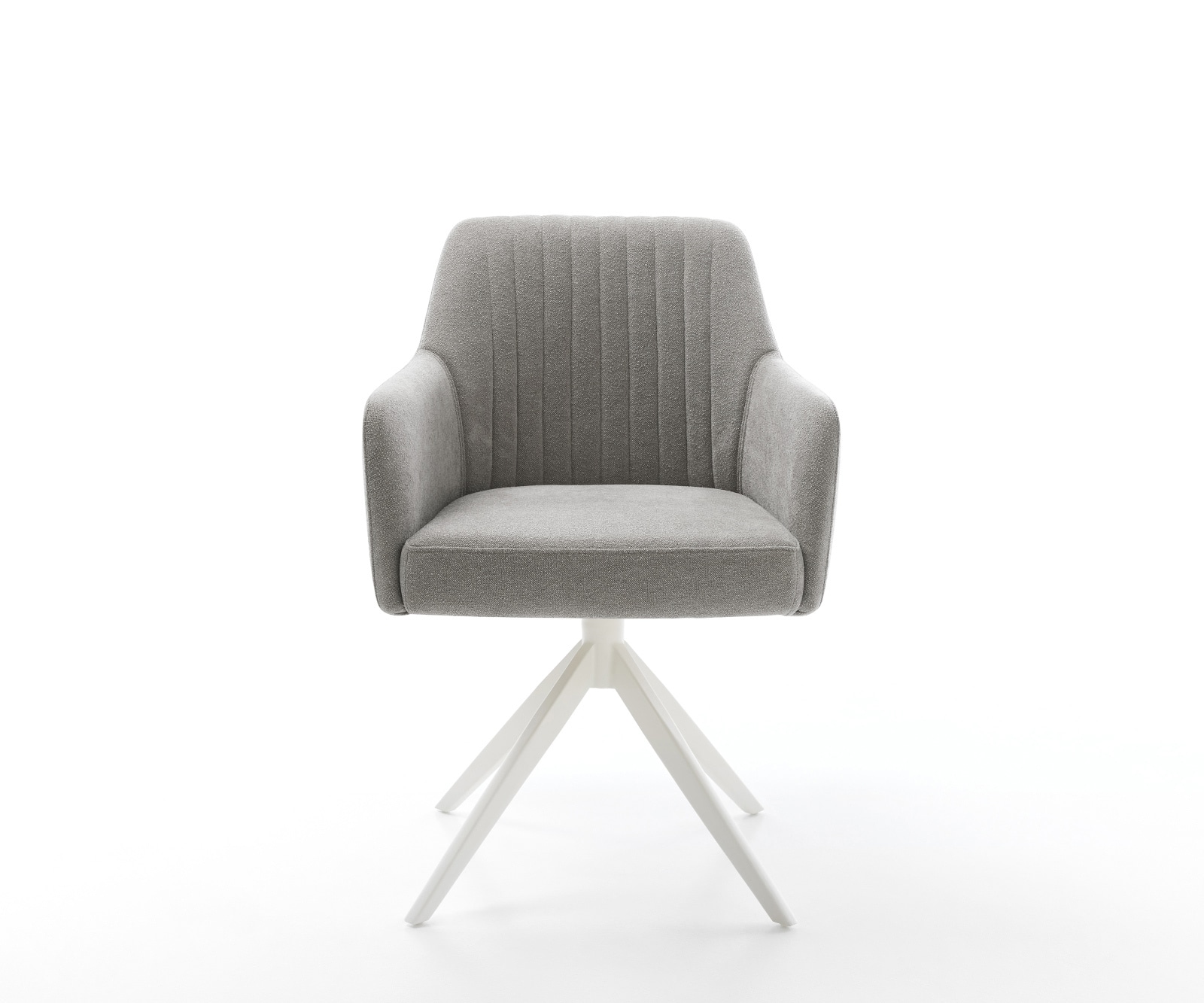 Chaise-pivotante Greg-Flex tissu structuré doux gris pied croisé large blanc pivotement sur 360° fonction bascule resorts ensachés 2