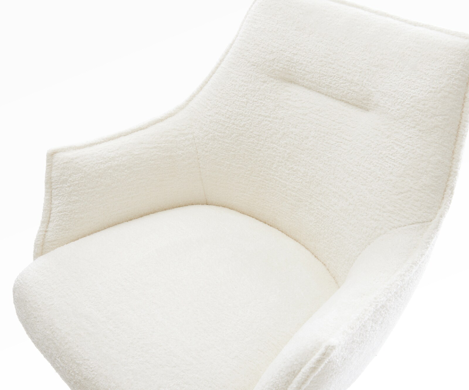 Chaise-de-bar Alja-Flex Bouclé doux Beige Pied pivotant réglable en hauteur couleur titane Couleur titane Ressort ensaché 3