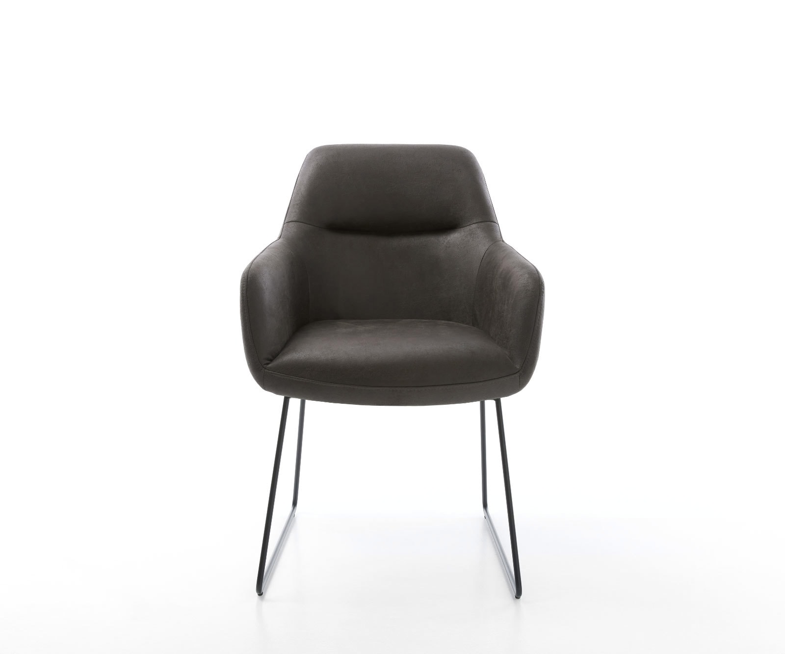 Chaise-de-salle-à-manger Pejo-Flex microvelours anthracite vintage pied trapèze noir ressorts ensachés 1 Chaise-de-salle-à-manger Pejo-Flex microvelours anthracite vintage pied trapèze noir ressorts ensachés 1
