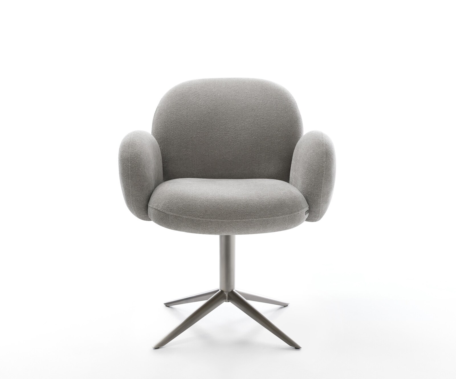 Chaise-pivotante Nube-Flex avec accoudoirs tissu structuré doux gris pied de chaise 4 branches grafiete pivotement sur 360° fonction bascule resorts ensachés 2