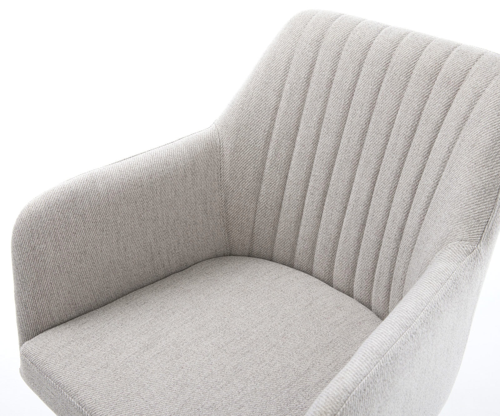 Chaise-de-salle-à-manger Greg-Flex rayures gris clair pied croisé angulaire noir ressorts ensachés 3 Chaise-de-salle-à-manger Greg-Flex rayures gris clair pied croisé angulaire noir ressorts ensachés 3