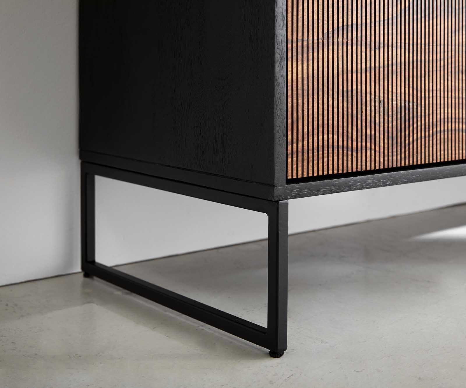 Buffet Vaag 170 cm Sheesham naturel manguier noir 4 portes 5 Buffet Vaag 170 cm Sheesham naturel manguier noir 4 portes 5