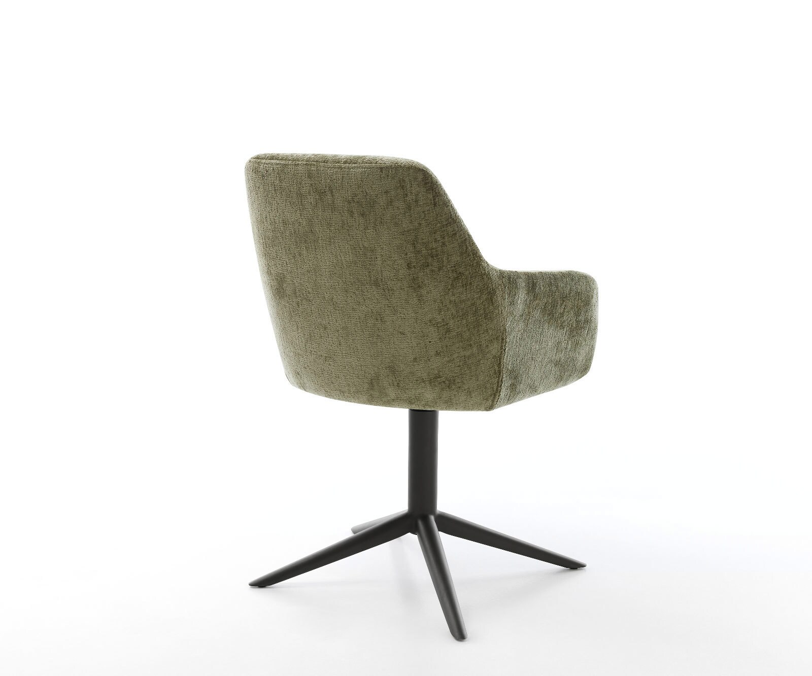 Chaise-pivotante Pejo-Flex chenille olive pied de chaise 4 branches noir pivotement sur 360° fonction bascule ressorts ensachés 5