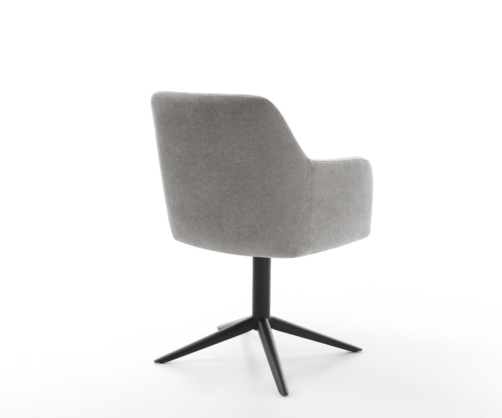 Chaise-pivotante Greg-Flex tissu structuré doux gris pied de chaise 4 branches noir pivotement sur 360° fonction bascule resorts ensachés 5